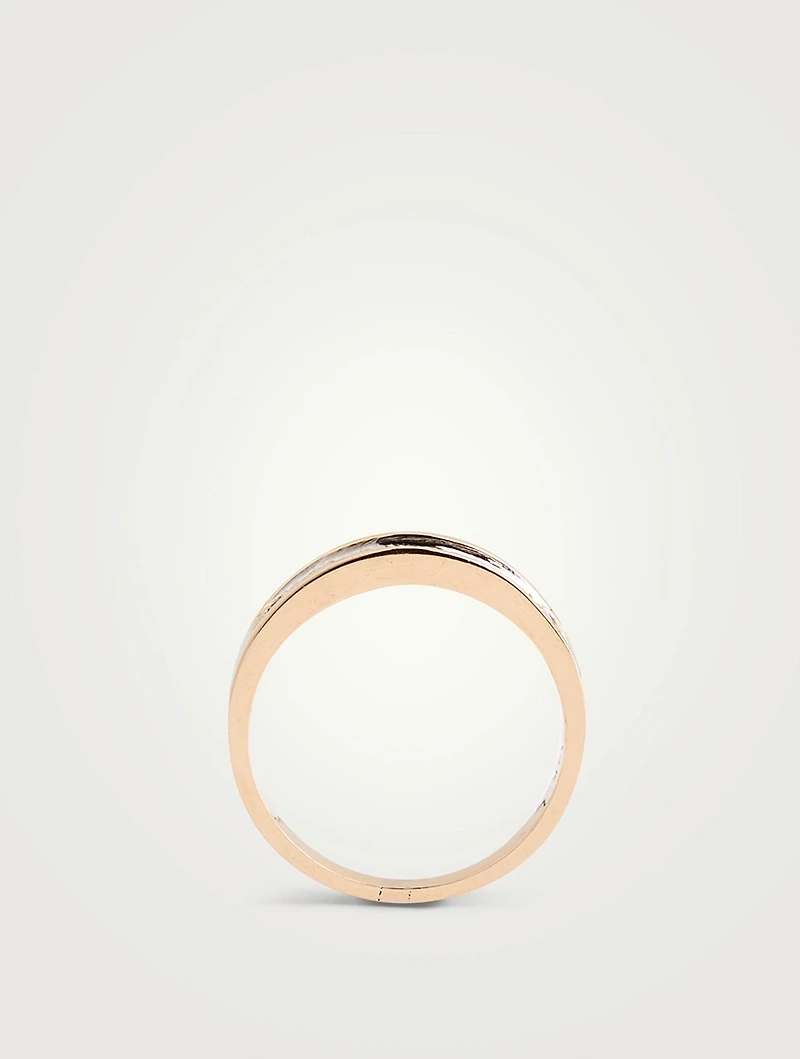 Vintage 14K Gold Half Eternity Ring With Diamonds
