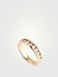 Vintage 14K Gold Half Eternity Ring With Diamonds