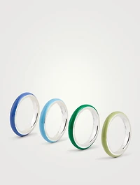 Set Of Four Cool Enamel Stacking Rings