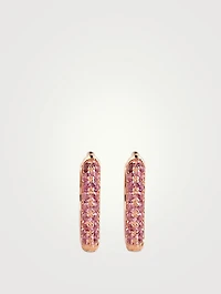 Sparkle Pavé Huggie Earrings With Sapphire