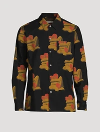 David JM Cotton Printed Shirt