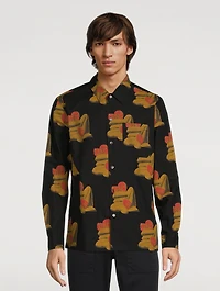 David JM Cotton Printed Shirt