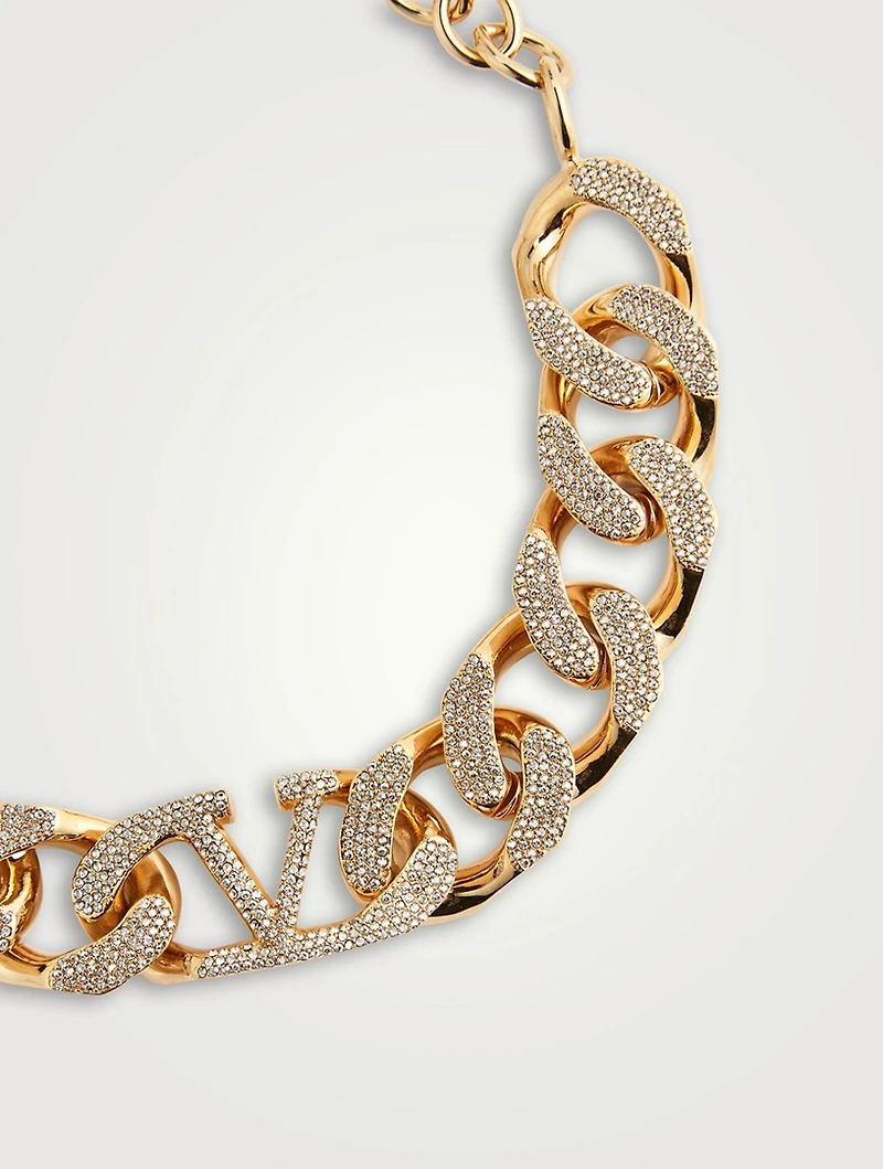 VLOGO Pavé Curb Chain Necklace
