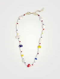 Primary Shroom Necklace With Pearls