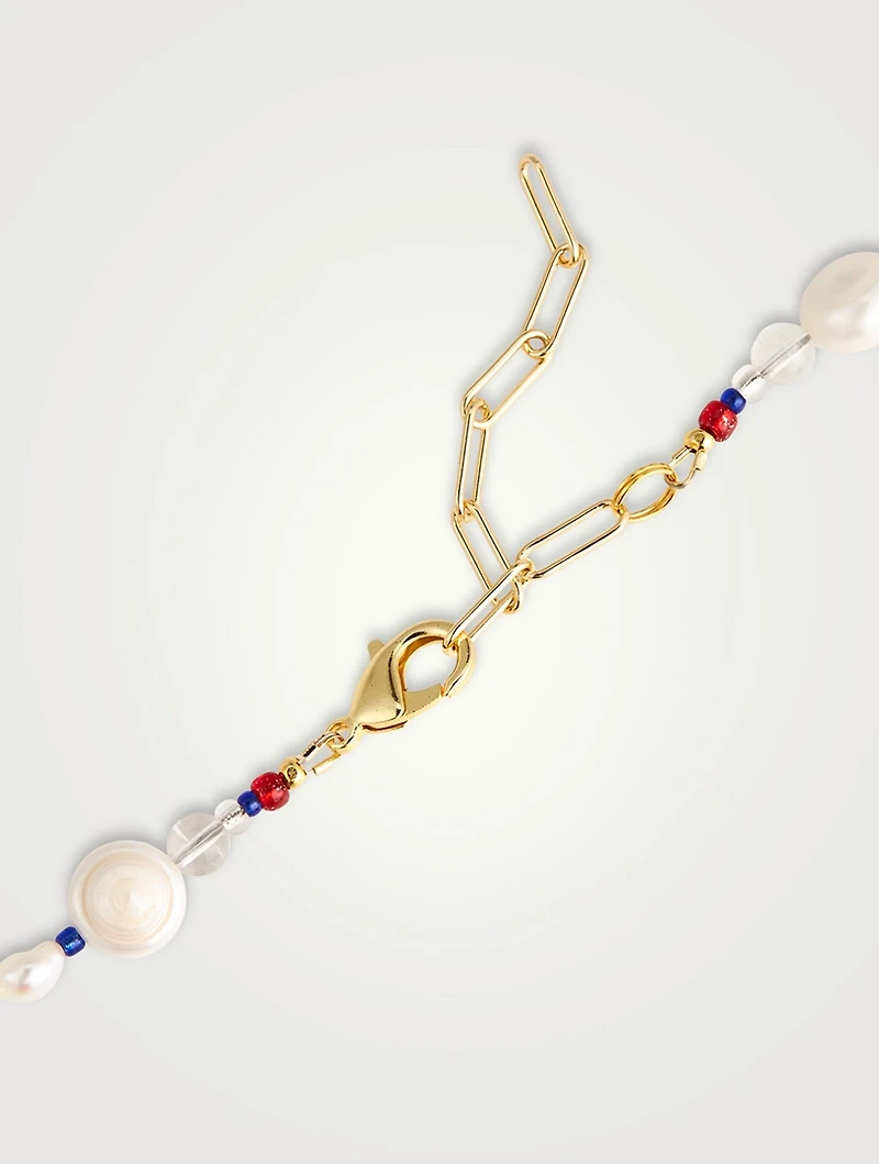Primary Shroom Necklace With Pearls