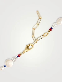 Primary Shroom Necklace With Pearls