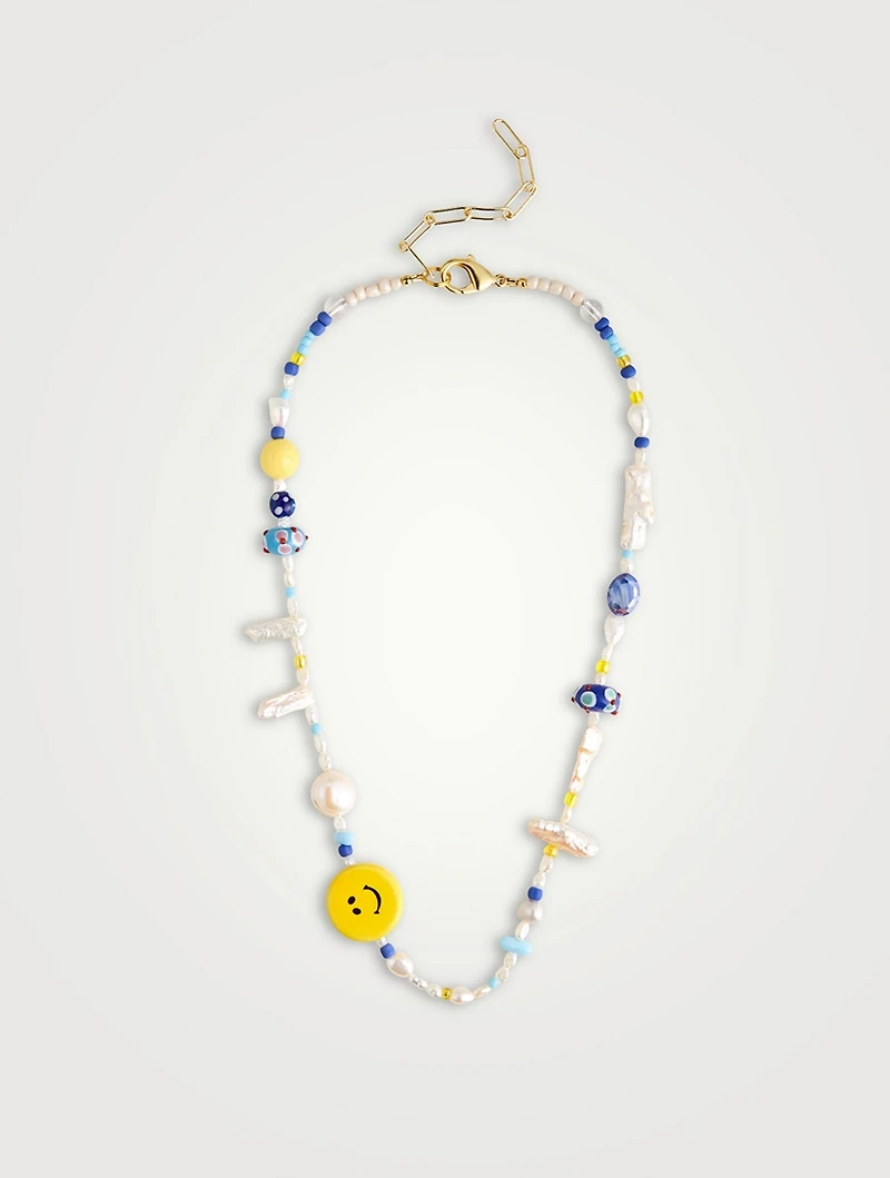 Smiley Necklace With Pearls