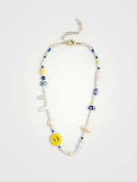 Smiley Necklace With Pearls