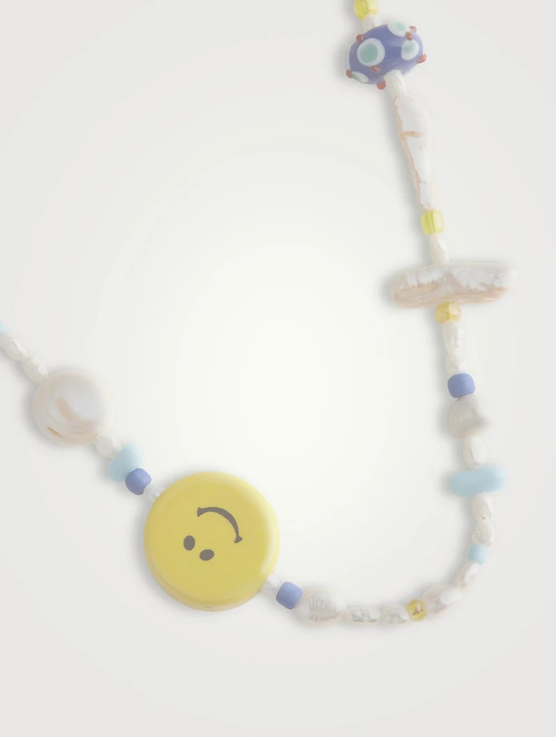 Smiley Necklace With Pearls
