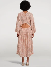 Dahlia Double V-Neck Long Sleeve Midi Dress