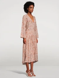 Dahlia Double V-Neck Long Sleeve Midi Dress