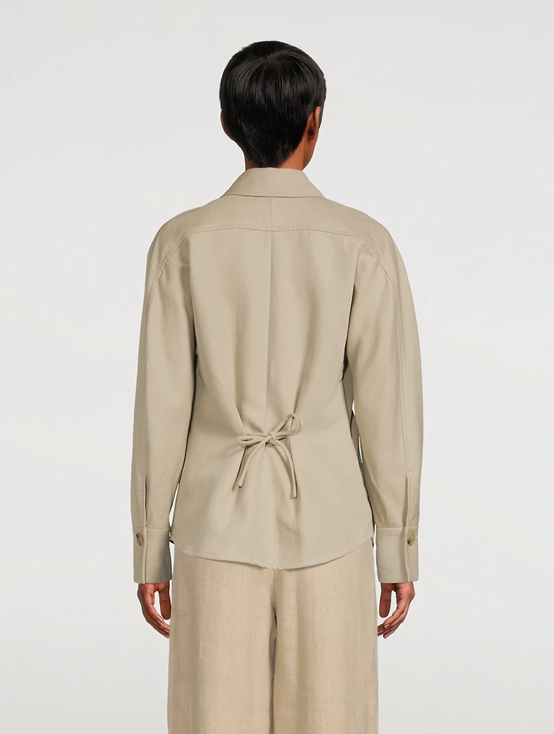 Tie-Back Shirt Jacket
