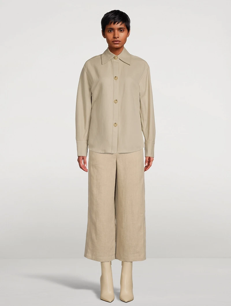 Tie-Back Shirt Jacket