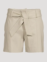 Belted Leather Shorts