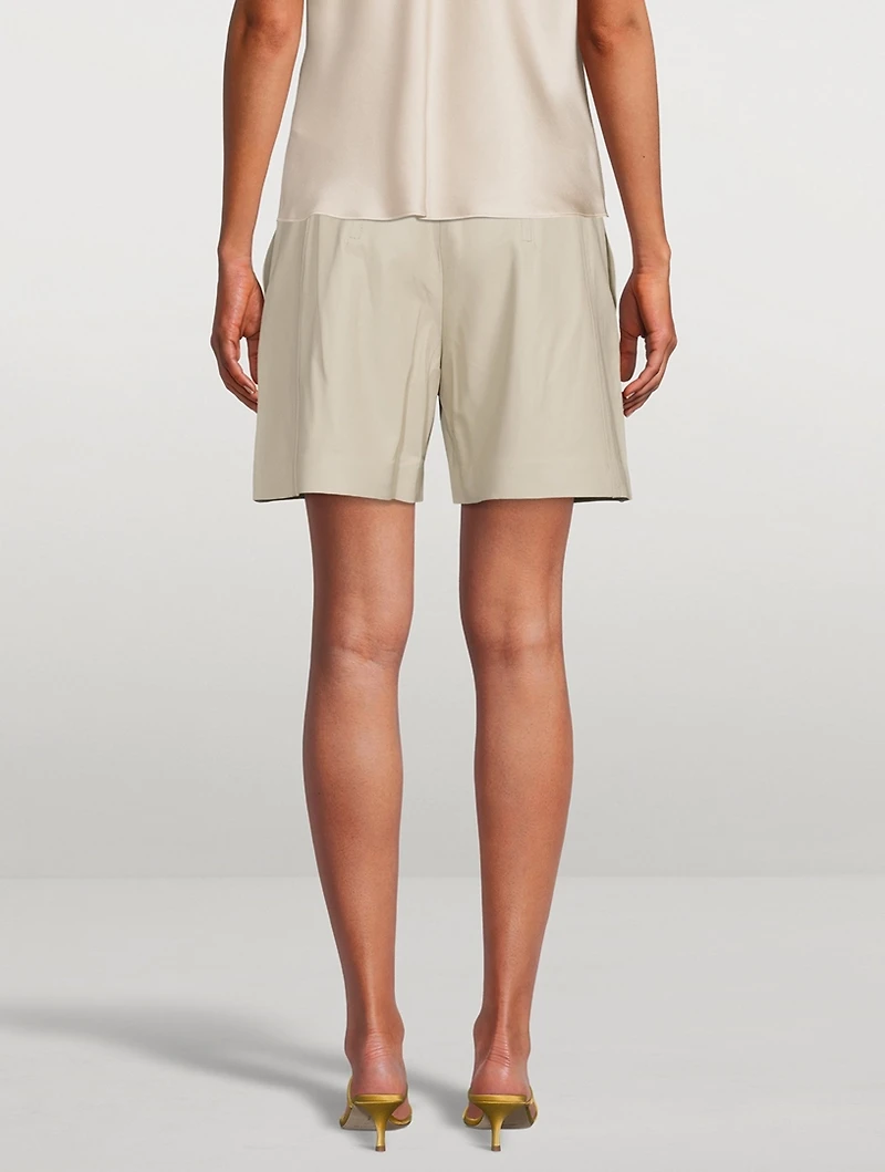 Belted Leather Shorts