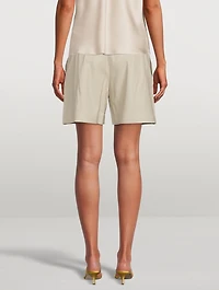 Belted Leather Shorts