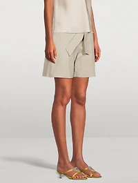 Belted Leather Shorts