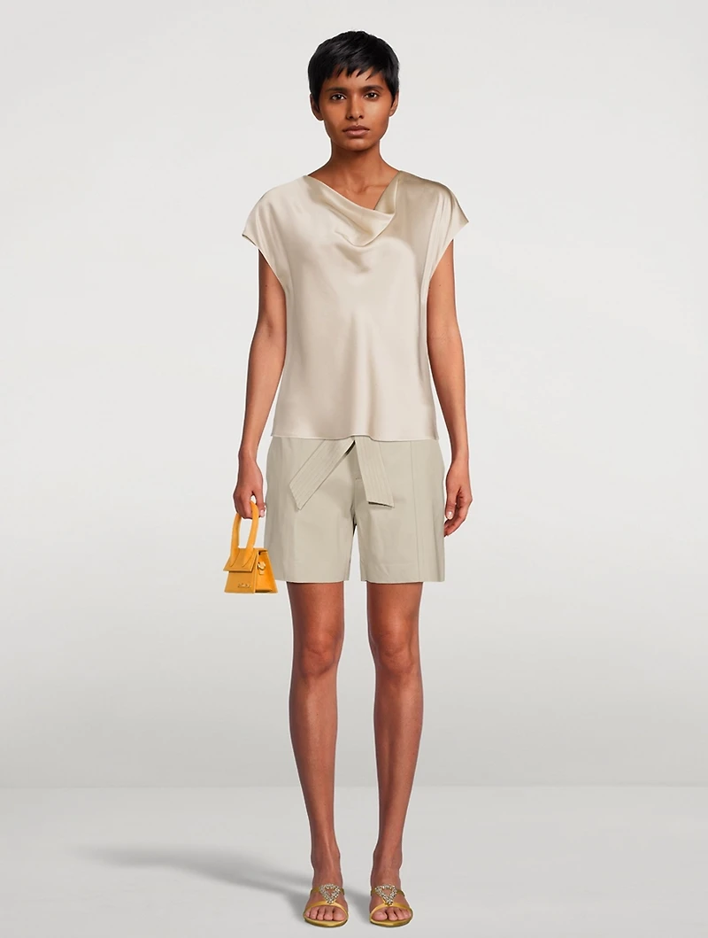 Belted Leather Shorts
