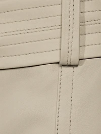 Belted Leather Shorts