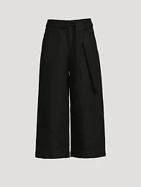 Tie-Front Wide-Leg Trousers