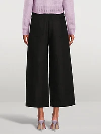 Tie-Front Wide-Leg Trousers