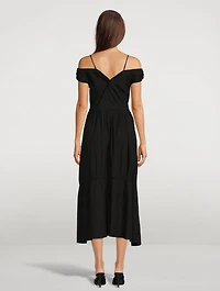 Off-Shoulder Twist Midi Dress