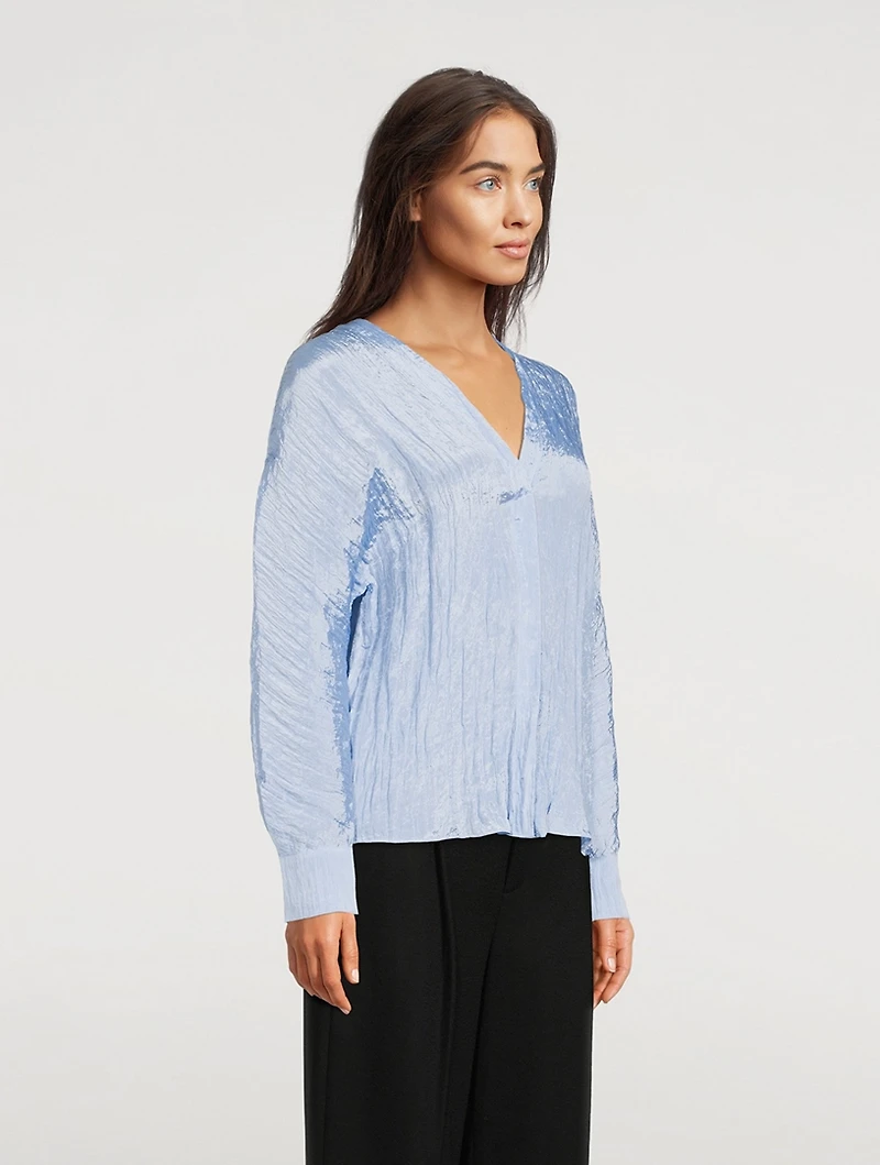 Double V-Neck Blouse