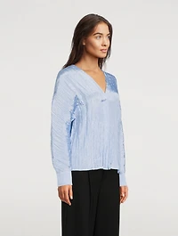 Double V-Neck Blouse