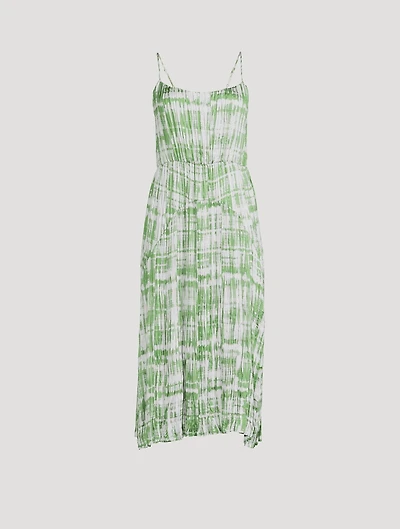 Ruched Camisole Midi Dress Tie Dye Print