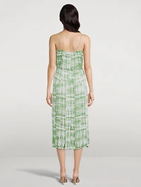Ruched Camisole Midi Dress Tie Dye Print