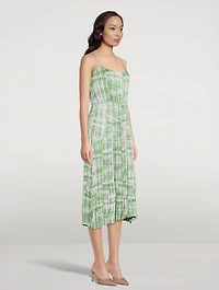 Ruched Camisole Midi Dress Tie Dye Print