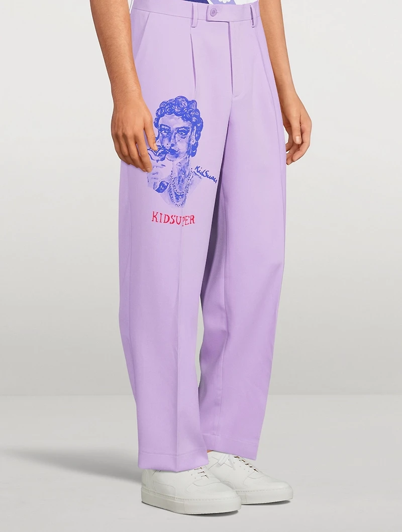 Face Pleated Pants