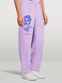 Face Pleated Pants