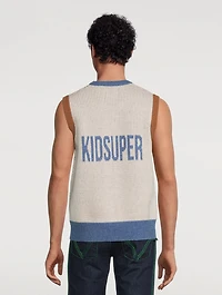 Face Knit Wool-Blend Sweater Vest