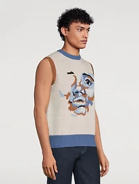 Face Knit Wool-Blend Sweater Vest
