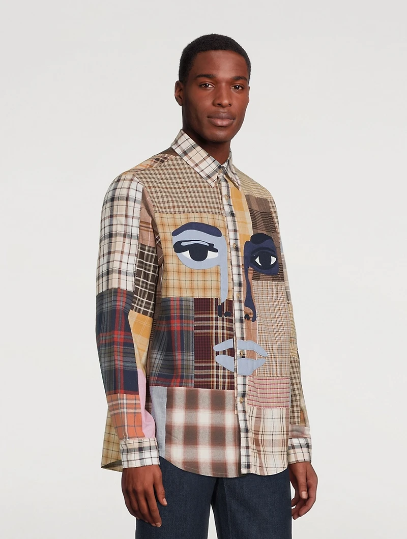 Work Face Cotton Shirt Check Print