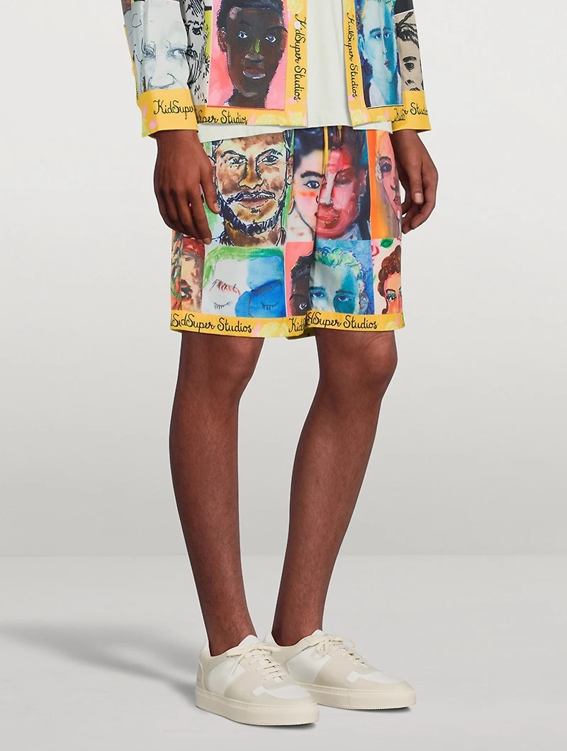 Faces Drawstring Shorts