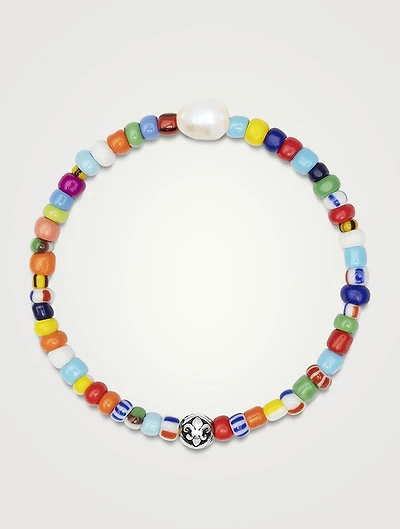 Assorted Vintage Trifocal Bead Bracelet With Baroque Pearl