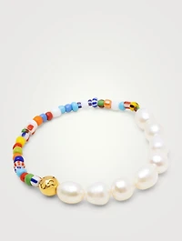 Duo Assorted Vintage Bead And Baroque Pearl Bracelet