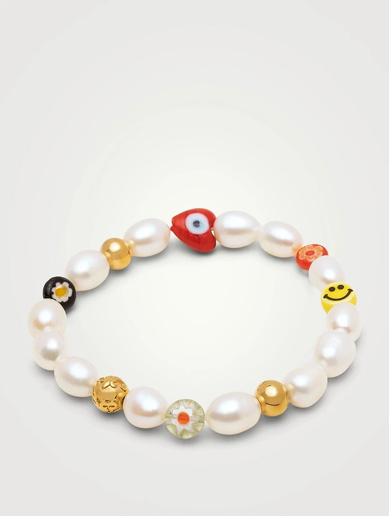 Smiley Face Pearl Bracelet