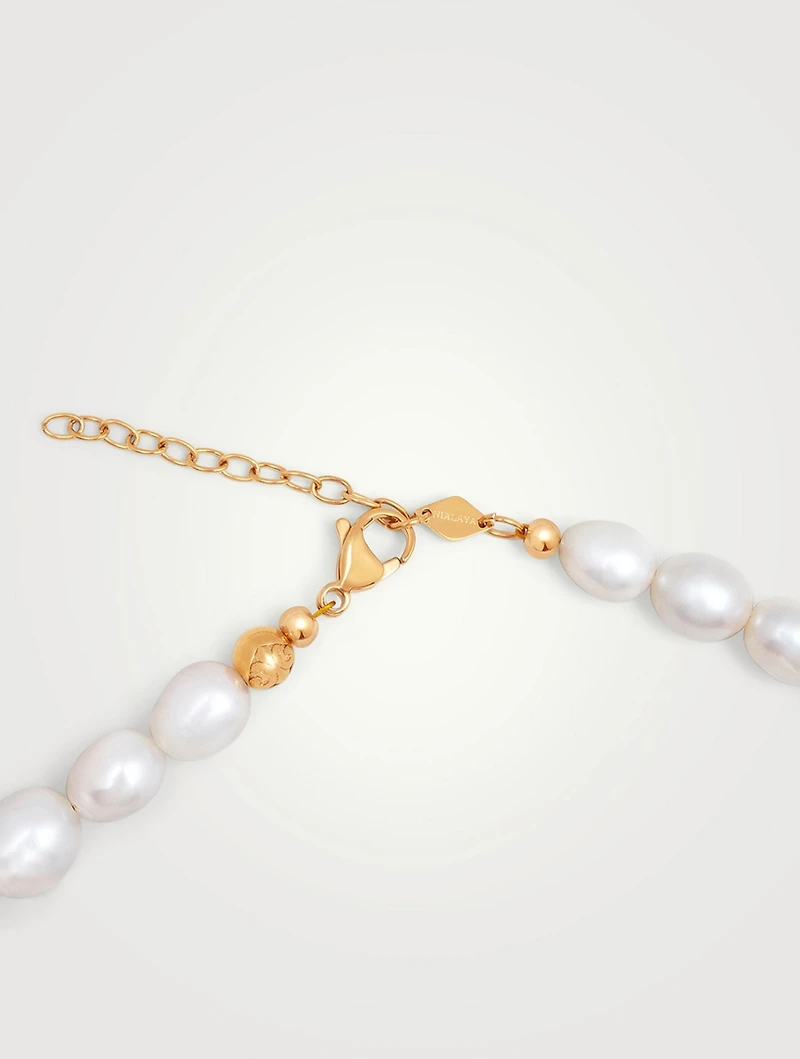 Smiley Face Long Pearl Necklace