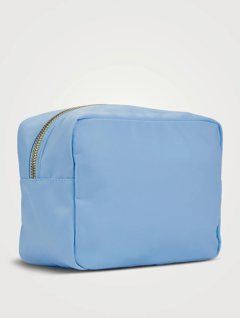 Large Nylon Pouch With Fly Away Lettering