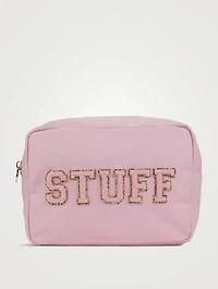 Nylon Pouch With Stuff Lettering