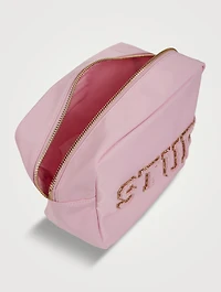 Nylon Pouch With Stuff Lettering