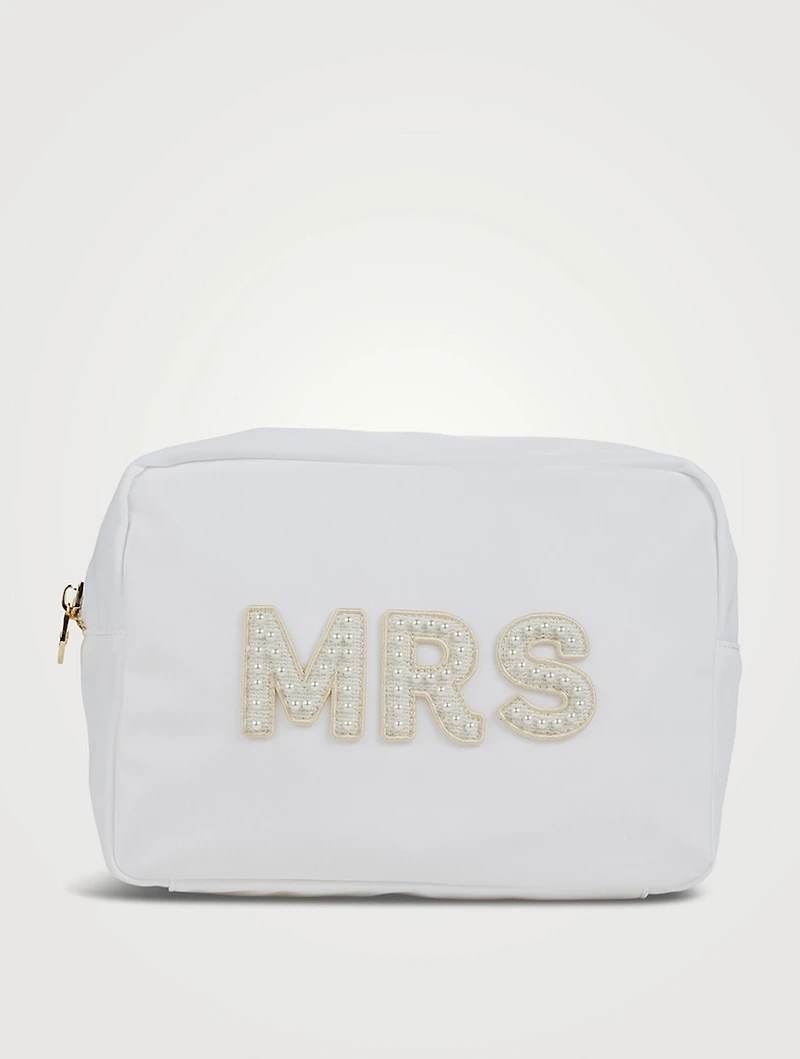Large Nylon Pouch With Mrs Lettering