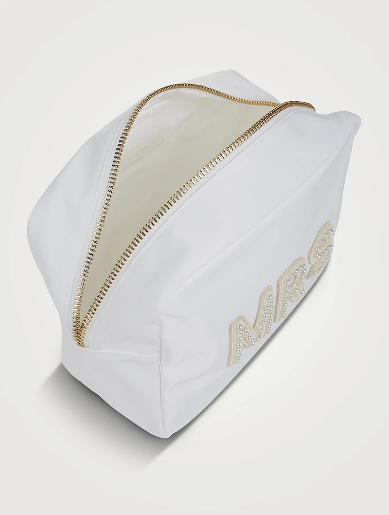 Large Nylon Pouch With Mrs Lettering