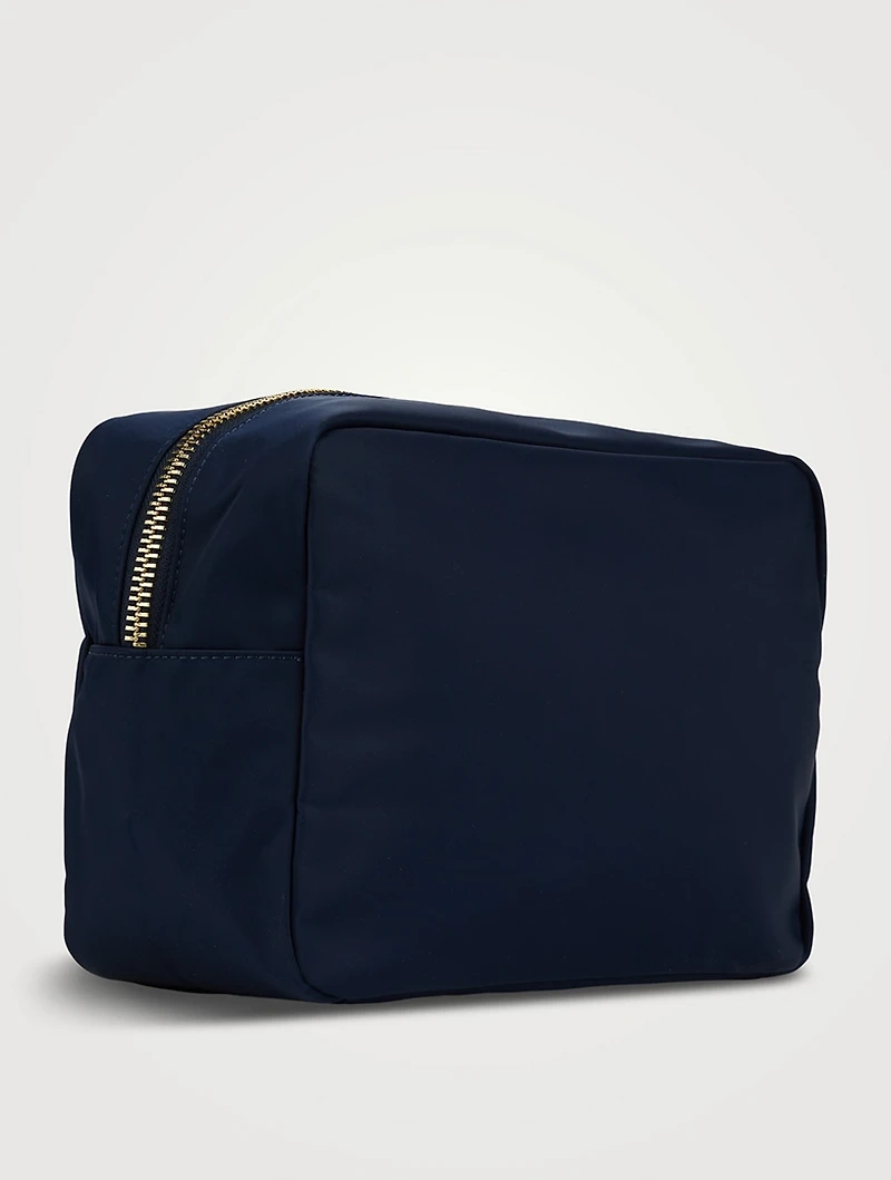 Large Nylon Pouch With Travel Lettering