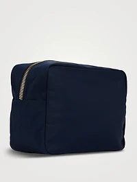 Large Nylon Pouch With Travel Lettering