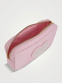 Small Nylon Pouch With Heart Patch