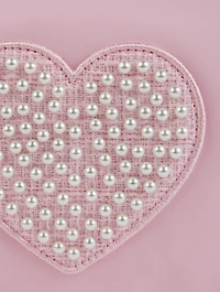 Small Nylon Pouch With Heart Patch